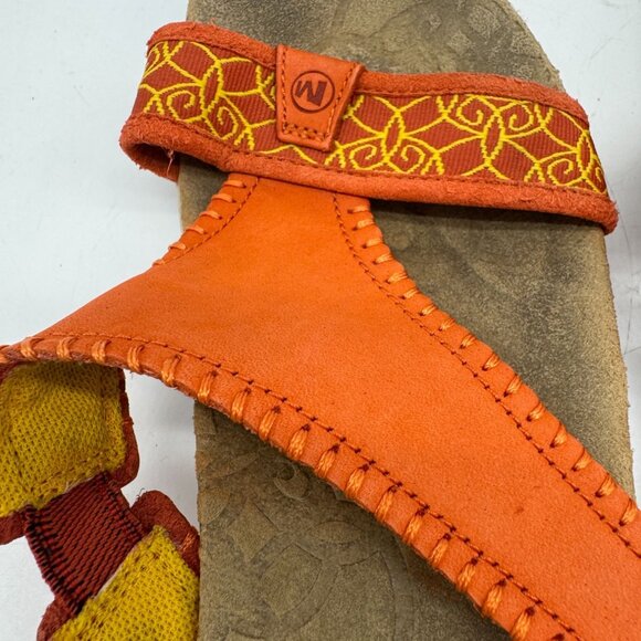 Merrell Womens Moroccan Spice Sandals Size 8 Orange Slip On Casual Cushioned - Picture 4 of 13